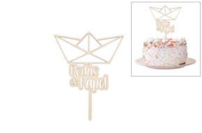 SET 4 CAKE TOPS BODAS DE PAPEL 13X16.5X0.4CM CHOUPO