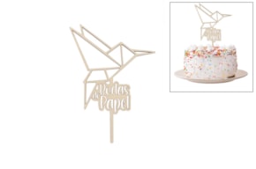 SET 4 CAKE TOPS BODAS DE PAPEL 13X18X0.4CM CHOUPO