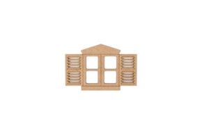 SET 12 JANELAS 6X3.9X0.3CM MDF