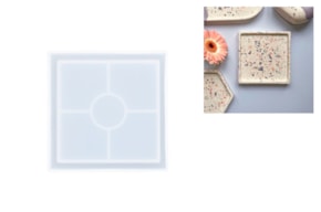 SILICONE MOULD SQUARE BASE 10X10X1.5CM JESMONITE