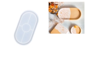 SILICONE MOULD OVAL BASE 18X9.5X1.6CM JESMONITE
