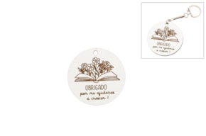 SET 12 LEMBRANÇAS Obrigado D.5.5X0.3CM MDF BRANCO