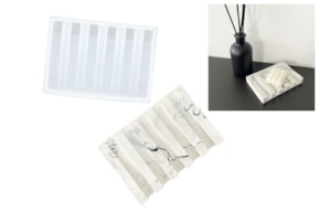 SILICONE MOULD RECTANGULAR SOAP DISH II  12X8.5CM JESMONITE