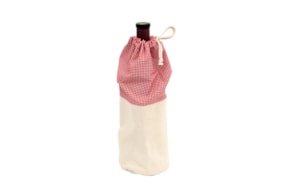 CESTO GARRAFA VINHO D.12CM X 33.5CM XADREZ VERMELHO  694 PX