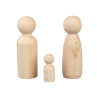 Unfinished wood peg doll, FSC 100%, natural, 3.3+7.7cm, asss