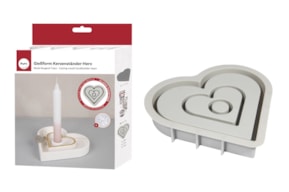 Silicone mould Candleholder Heart, 15.9x15x2.5cm, incl. 3x5s