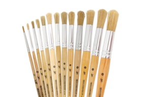 LG BRUSHES ROUND NATURAL HAIR SHORT HANDLE