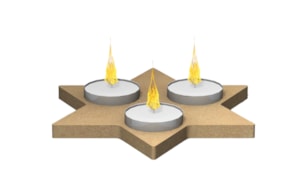 ESTRELA 16X16X1.6CM  P/3 VELAS D.40mm  810