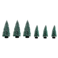 Deco firs, snow-covered, 5+7cm assort., tab-bag 8pcs.