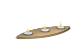 SUPORTE OVAL P/3 VELAS 30X10X1.6CM   1097