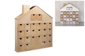 Paper-mâché Advent calendar,FSC Recycled, kraft, 24x12.4x30d