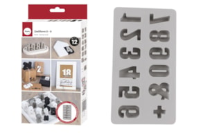 Silicone casting mould Numbers, 14.5x26x2.5cm, 27 shapes, bo