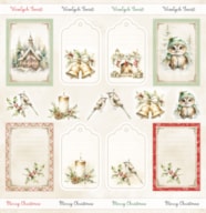 PAPEL SCRAP 30.5x30.5CM ETIQUETAS CHRISTMAS