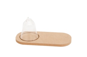 SET 2 BOXES WITH PLASTIC CLOCHE 18X8.3X8X0.8CM MDF