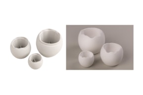 Silicone 3 moulds wavy-edge vases 5x4.2cm-7.2x6cm-9.5x7.8cm