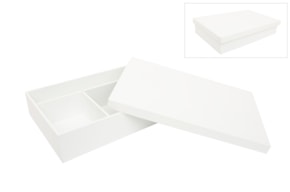 CAIXA P/ BATIZADO LACADA 38X25X7.5CM BRANCA