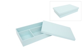 CAIXA P/ BATIZADO LACADA 38X25X7.5CM AZUL BEBE