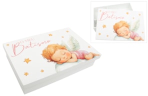CAJA P/ BAUTIZADO LACADA 38X25X7.5CM BLANCA