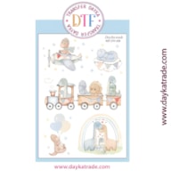 TRANSFER DTF-038P 14.28X19CM BLUE DINOSAUR BABY