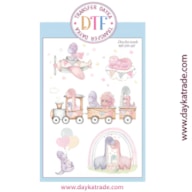 TRANSFER DTF-037P 14.28X19CM PINK DINOSAUR BABY