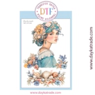 TRANSFER DTF-003G 20X28.5CM LADY AND FLOWERS