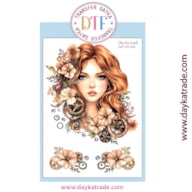 TRANSFER DTF-010P 14.28X19CM LADY AND FLOWERS