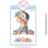 TRANSFER DTF-004G 20X28.5CM LADY AND FLOWERS