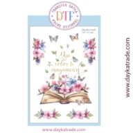 TRANSFER DTF-002G 20X28.5CM LIBRO Y MARIPOSAS