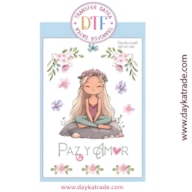 TRANSFER DTF-005G 20X28.5CM CHICA PAZ Y AMOR