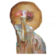 TRANSFER DTF TEXTIL 25X30CM DAMA DORADA 1 ARTIS DECOR