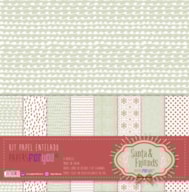 KIT 8 PAPEIS SCRAP TELA 30.5X31.8CM SANTA & FRIENDS PFY-1540