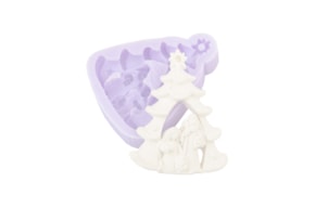MOLDE SILICONE ABETO COM NAVIDAD 7X8X1CM MLD305