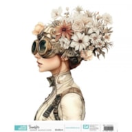 TRANSFER DTF TEXTIL 25X30CM STEAMPUNK FLOWERS ARTIS DECOR