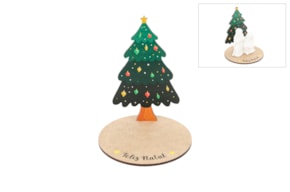 SET 4 ÁRBOLES DE NAVIDAD 11.7X9.8X0.3CM MDF C/ BASE