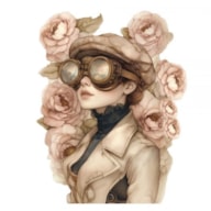 TRANSFER DTF TEXTIL 25X30CM VINTAGE ROSE GIRL ARTIS DECOR