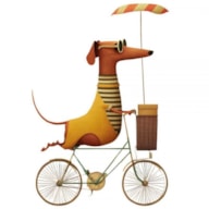 TRANSFER DTF TEXTIL 25X30CM DOGGY BIKE ARTIS DECOR