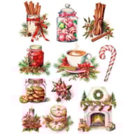 TRANSFER DTF TEXTIL 25X30CM CHRISTMAS FOOD ARTIS DECOR