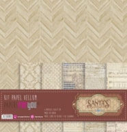 KIT 6 PAPEIS SCRAP VELLUM 30X31CM SANTA´S WORKSHOP PFY-15179