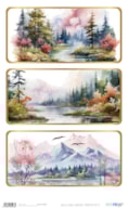 RICE PAPER 54X33CM LANDSCAPE MOUNTAIN LAKE IV  PFY-15263