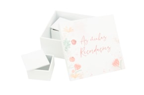 CAIXA RECORDAÇÕES MENINA LACADA BRANCA 18X18X8.5CM C/4 CX