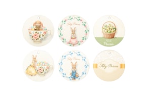 SET 6 ETIQUETAS PÁSCOA D.5X0.3CM MDF BRANCO