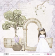 PAPEL SCRAP 30.5X31.8CM SONHOS COMUNHÃO MENINA PFY-13387