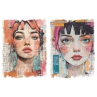TRANSFER DTF TEXTIL 25X30CM FEMALE PORTRAIT B ARTIS DECOR