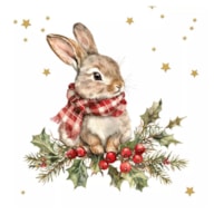 EMB. 20 GUARDANAPOS 33x33CM COELHO COM AZEVINHO 303777