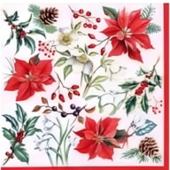EMB. 20 GUARDANAPOS 33x33CM FLORES NATAL 312305