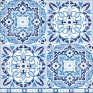 EMB. 20 GUARDANAPOS 33X33CM TILES BLUE