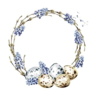 SET 20 NAPKIN 33X33CM MUSCARI WREATH