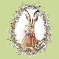 EMB. 20 GUARDANAPOS 33X33CM BUNNY PORTRAIT GREEN