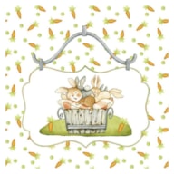 PAQUETE 20 SERVILLETAS 33X33CM BUNNIES IN BUCKET