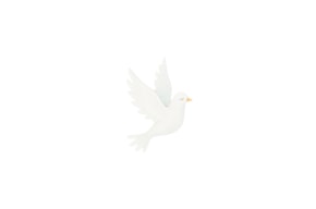SET 12 DOVES 2.9X3.5X0.3CM MDF